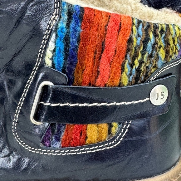 Josef Seibel Women’s Leather Side Zip Chelsea Ankle Boots – Navy with Knit - Picture 3 of 13